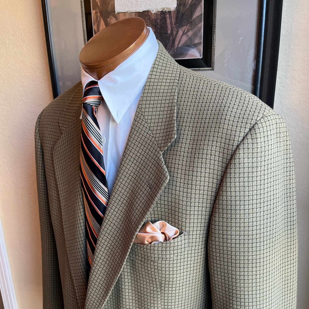 VIVA VINTAGE!  Andrew Fezza Assets All Wool Mini-check Weave Size 41R - Picture 6 of 14